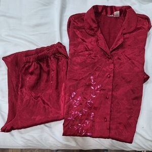 Gilligan & O'Malley Sexy Red Women's Pajama Set Lingerie Size XL